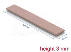 Delock Hővezető párna 120 x 20 x 3 mm M. 2 modulokhoz 3, 0 W/mK nem szilikon anyagú (18484) (18484)