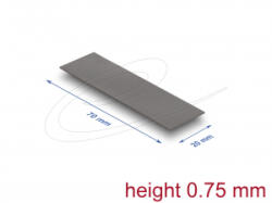 Delock Hővezető párna 70 x 20 x 0, 75 mm M. 2 modulokhoz 3, 2 W/mK alacsony olaj szivárgás (18403) (18403) - aqua