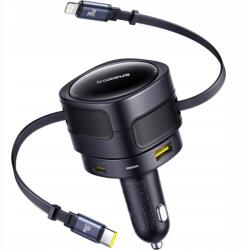 Baseus Pd autós töltő 1x Usb-c 1x Usb 90W Usb-c kábel Lightni (BRA014405)