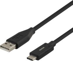 Deltaco USB-A apa - USB-C apa Adat- és töltőkábel 2m - Fekete (USBC-1006M) (USBC-1006M)