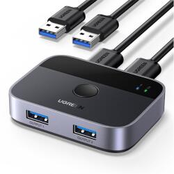 UGREEN KMP Switch USB 3.0, 2 port, 2x2, 2 USB-A bemenet 2 USB-A kimenet, 5Gbps, szürke 35313 (35313)