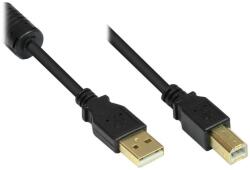 Good Connections USB-A 2.0 apa - USB-B Apa Adat kábel 0, 5m - Fekete (GC-M0079) (GC-M0079)