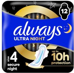 Always Ultra Secure Night Egészségügyi Betét (4-es Méret) Szárnyas Betét x 12] - bevasarlas