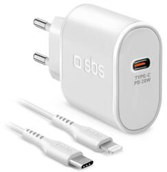 SBS TETRKITPD20LIGW 1x USB Type-C Hálózati töltő + 1x Lightning kábel - Fehér (20W) (TETRKITPD20LIGW) (TETRKITPD20LIGW)