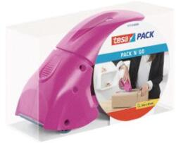 tesa Pack N Go Ragasztószalag Adagoló - 50 mm x 50 m, Kézi 1 db Ragasztószalaggal, Ciklámen (51113-00000-00) (51113-00000-00)