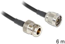 Delock N M/F antenna kábel 6m LMR195 fekete (88683) (88683)