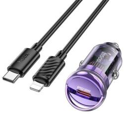 hoco. Z53 autós töltő 30W PD lila + USB-C - Lightning kábel (Z53_TYPE-C_LIGHTNING_P) (Z53_TYPE-C_LIGHTNING_P)
