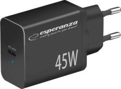 Esperanza Quick Power Charger USB-C Hálózati Gyorstöltő Adapter 45W - Fekete ( )