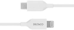 Deltaco USB-C apa - Lightning apa Adat- és töltőkábel 2m - Fehér (IPLH-452) (IPLH-452)