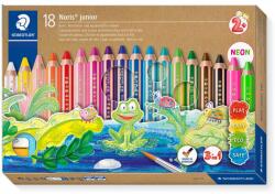 STAEDTLER Noris Junior hatszögletű színes ceruza készlet hegyezővel és ecsettel (24 db / csomag) (140 C18) (140 C18)