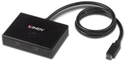 Lindy 43329 hálózati csatlakozó USB 3.2 Gen 1 (3.1 Gen 1) Type-C 5000 Mbit/s Fekete (43329) (43329)