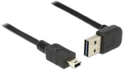 Delock 83543 Easy-USB-A 90° apa - MicroUSB-B apa 2.0 Adat és töltő kábel 1m - Fekete (83543) (83543)