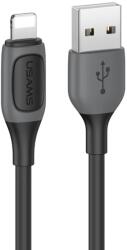 USAMS US-SJ595 USB-A Lightning apa Adat és töltőkábel - Fekete (1m) (SJ595USB01) (SJ595USB01)