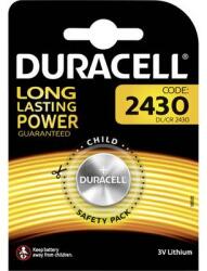 Duracell CR2430 lítium gombelem, 3 V, 285 mA, Duracell BR2430, DL2430, ECR2430, KCR2430, KL2430, KECR2430, LM2430 (DUR030398) (DUR030398)