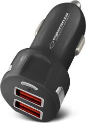 Esperanza Quick Power Charger 2xUSB-A Autós töltő 18W - Fekete ( )