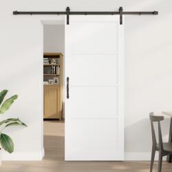 vidaXL Csúszó Ajtó Szerelvény Készlettel Fehér 86x211 cm Szilárd Fenyő (3333317)