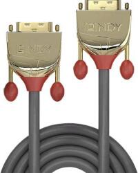 Lindy DVI Csatlakozókábel [1x DVI dugó, 24+1 pólusú - 1x DVI dugó, 24+1 pólusú] 5.00 m Szürke (36204) (36204)