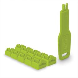 Lindy Dugó biztonsági, Port Blocker, RJ45 + kulcs, zöld (10db dugó + 1db kulcs) (47894) (47894)