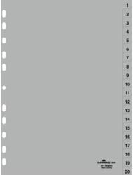 DURABLE Zahlenregister A4 1-20 PP volldeckend grau (652210) (652210) (652210)