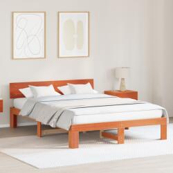 vidaXL Ágykeret Fejtámlával Viaszbarna 160x200 cm Tömör Fenyőfa (872646)