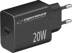 Esperanza Quick Power Charger USB-C Hálózati töltő Adapter 20W - Fekete ( )