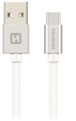 SWISSTEN 71521203 USB-A apa - USB-C apa Adat- és töltőkábel 1.2m - Fehér (71521203) (71521203)