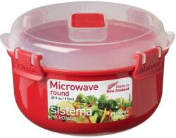 Sistema Sstema 1113 Műanyag kerek ételtároló 0, 91L - Piros / átlátszó (1113) (1113) - xupe