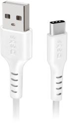 SBS TECABLEMICROC15W USB-A apa - USB-C apa 2.0 Adat és töltőkábel - Fehér (1.5m) (TECABLEMICROC15W) (TECABLEMICROC15W)