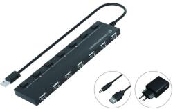 Conceptronic HUBBIES08BP hálózati csatlakozó USB 2.0 480 Mbit/s Fekete (HUBBIES08BP) (HUBBIES08BP)