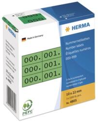 HERMA Nummernetik. 3fach selbstkl. 10x22 mm grün/schwarz (4805) (4805) (4805)