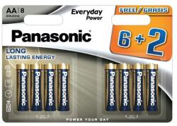Panasonic 1, 5V AA/ceruza tartós alkáli elem (8db/csomag) (LR6EPS/8BW 6+2F) (LR6EPS/8BW 6+2F) (LR6EPS/8BW 6+2F)
