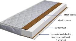 Kidizi Saltea patut multistrat cocos LUX 120x60x9 cm, husa detasabila si lavabila, antialergica, 0-3 ani (120609LUX) Saltea bebelusi