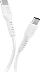 SBS USB-C apa - USB-C apa Adat- és töltőkábel 1m - Fehér (TECABLETCC10W) (TECABLETCC10W)