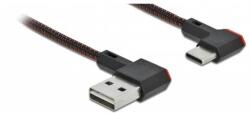 Delock EASY-USB 2.0 A apa ívelt - USB-C apa ívelt Összekötő kábel 0.2m - Fekete (85279) (85279)