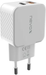 Nevox 2009 1x USB Type-A / 1x USB Type-C Hálózati töltő - Fehér (30W) (2009) (2009)
