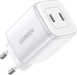 UGREEN 15327 Nexode 2xUSB-C PD3.0 QC4.0 GaN 45W töltő fehér (15327) (15327)
