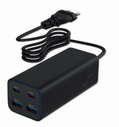 Gembird 100W-os adapter 2xUSB-C, 2xUSB-A TA-UC-2A2C-PD100-01-BK