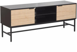 Signal Mago RTV1 Modern TV Szekrény Laminált Tölgy-Fekete Bordázott Ajtókkal (SIG-MAGORTV1)