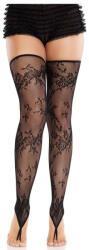Leg Avenue - Floral Lace Footless Stockings Black