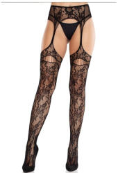 Leg Avenue - Lace Stockings With Garters Black