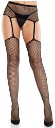 Leg Avenue - Lace Stockings With Cross And Garter Belt Black