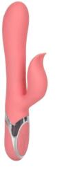 CalExotics Vibrator Iepuras Enchanted Tickler, 12 Moduri Vibratii, 4 Moduri Rotatii Bile, Silicon, Roz, USB, 20 cm Vibrator