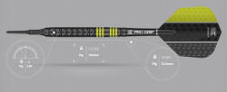 Target Darts szett TARGET soft 19g VAPOR8 BLACK sárga 80% gravírozással