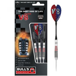 BULL'S Darts Dart szett Bull's V8 POWER steel 90% Tungsten 22g V3 gravírozással