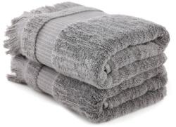 Hobby Home® Set 2 prosoape 50x90cm bumbac 100% cu franjuri, Hobby Home, Zeus Gri inchis Prosop