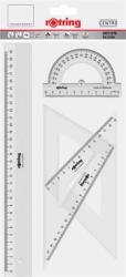 rOtring Vonalzó készlet, műanyag, ROTRING, víztiszta (4 db) (R221370)