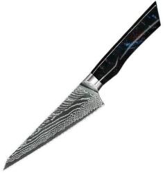  Damaskus konyhai kés Yoru - Utility / Piros / Kék