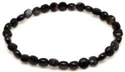 R. M. ékszer Achát fekete fazettált korong karkötő 6x4mm (060064)