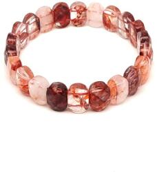 R. M. ékszer Hematoid vörös faz. ovál téglalap karkötő 14x9, 5mm (059976)