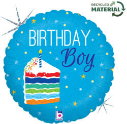 Grabo Happy Birthday Cake Boy Holo fólia lufi 46 cm (GBB36276H)